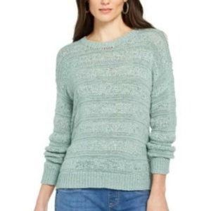 NEW! Style&Co green textured long sleeve pullover Sweater Women's Petite sz $60!